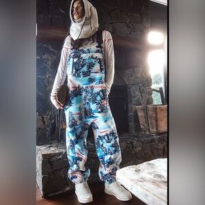 NWT Free People Movement Hit The Slopes Printed Salopette Small Spring Break